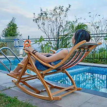CJY-Cushion Sedie da Giardino, Lettino Prendisole Zero Gravity Sdraio Relax, Schienale Regolabile Sedie Relax in Legno Duro per Patio Hard Patio Esterno Lounge, Colore Legno primario