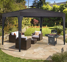 Deuba Gazebo polyrattan 3x4m Doppio Tetto antimacchia Resistente Raggi UV Padiglione Giardino Nero