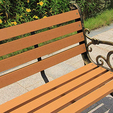 Panchina per Il Tempo Libero del Cortile del Giardino del Parco Panchina da terrazza in Stile retrò, Panca da Giardino in plastica da 2-3 posti, Panca da Veranda Resistente alle intemperie con strut
