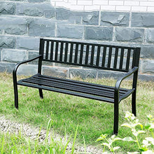 Panchina da Giardino Panchine in Metallo per Esterni, Sedia in Ghisa con Struttura in Acciaio per Patio Parco Giardino Portico Anteriore Percorso Cortile Arredamento da Giardino Mobili da Ponte, NER
