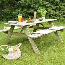 Gardiun Tavolo Picnic in Legno Trattato Solido 28 mm con Panca 177x151x77 cm 6/8 Persone
