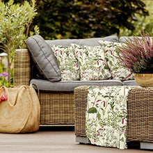 Celina Digby - Cuscino da giardino impermeabile e resistente alle intemperie, motivo prato gallese, 42 x 42 cm, colore: Panna