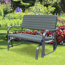 Outsunny Panca a Dondolo da Giardino in Metallo e Plastica, Panchina a 2 Posti (Max. 200 kg), 125L x 73P x 88A cm