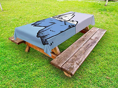 ABAKUHAUS Ice Berg Tovaglia da Esterno, Ghiaccio sotto e sopra Acqua, Tovaglia da Picnic Lavabile Decorativa, 145 cm x 210 cm, Ceil Azzurro Blu
