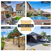 TOPLUS Sunnest Life Tenda a Vela Parasole Rettangolare Protezione Raggi UV per Giardino, terrazza, Campeggio (3 * 4 Beige)