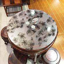 ZHOU Tovaglia Rotonda da Tavolo con Motivo Opaco Trasparente in PVC Impermeabile e Senza Olio, 1.0mm, Diameter 80cm