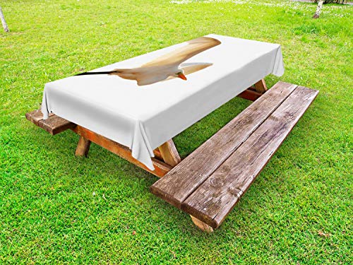 ABAKUHAUS Airone Tovaglia da Esterno, Macro Foto di Flying Heron, Tovaglia da Picnic Lavabile Decorativa, 145 cm x 305 cm, Cannella Antracite