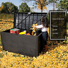 AIOEJP Cassapanca Portaoggetti da Esterno Impermeabile - Grande unità Nera Chiudibile a Chiave da 460 Litri con Coperchio in Plastica per Cuscino per Veranda da Giardino