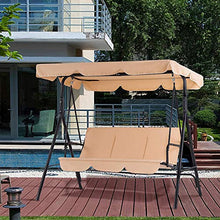 Torlia Tettuccio di Ricambio Universale per Altalena da Esterno per Sedia a Dondolo, Copertura di Ricambio Impermeabile per Altalena da Giardino, Patio, Altalena-Beige_164 * 114 * 15 cm