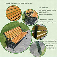 Panchina per terrazza da parco Panca da esterno per il tempo libero, panchina da giardino in ghisa in legno massello resistente alle intemperie e anticorrosiva, con schienale e bracciolo Panchina 2-3