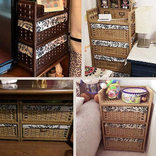 MAHFEI-Cestini Portaoggetti, Stile Country Cassettiera in Rattan Tessitura A Mano Comodino da Pavimento Armadio per Bambini Stabile E Durevole Organizza La Cassettiera