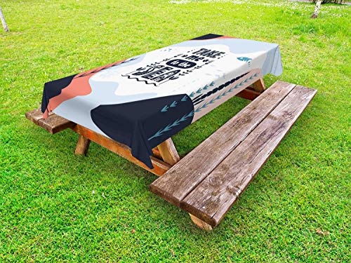 ABAKUHAUS Mare Profondo Tovaglia da Esterno, Take Me per la formulazione di Mare, Tovaglia da Picnic Lavabile Decorativa, 145 cm x 305 cm, Multicolore