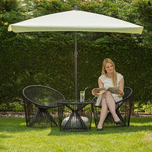 Relaxdays 10020902_126 Ombrellone da Giardino, Spiaggia, Forma Rettangolare, Naturale, 120x200x240 cm