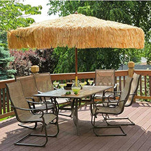 Generic002 Parasole all'aperto Patio a manovella Imitazione tavola Ombrello di Paglia, ombrellone Tropicale con Tetto di Paglia e Spiaggia Parasole Casual, 8.9ft / 2,7 m