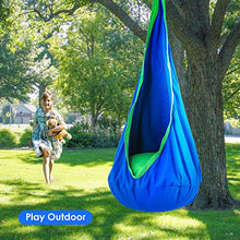 Eggdel Hammock del cotone del bambino con il cugino di plastica gonfiabile supporto fino a 70kg - Blu