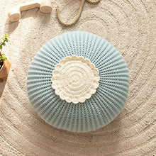 Ancoree Cuscino Rotondo di Zucca per Ragazzi e Ragazze Che Giocano Cuscino Ovale a Maglia per la Decorazione della Casa Simple Style Morbido Ovale Futons per Car Divano (Light Blue)