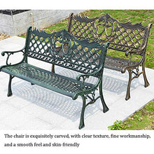 Panca da Giardino Per Esterno Con Terrazza, Panca In Metallo Per Cortile Con Schienale E Braccioli, Sedia da Portico Durevole Con Struttura In Ghisa, Per Coperta / Prato, Può Ospitare 2-3 Persone