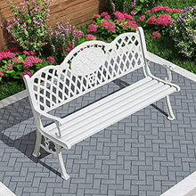 Panchina per terrazza del parco Panchina per il tempo libero all'aperto, Panchina da giardino retrò in alluminio pressofuso resistente alle intemperie, Panchine da giardino decorative nel cortile e