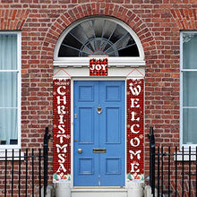 Fazeer Welcome Merry Christmas Santa Claus Banner Sign Outdoor Merry Christmas Sign Door Couplet Merry Christmas Sign for for House, Front Porch, Front Door, Window, Garden