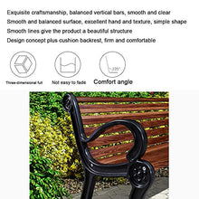 Giardino esterno panchina sedia, Anticorrosivo in legno massello metallo parco panca con schienale e braccioli, Panchine per lounge park per terrazze da giardino, Adatto per parchi, portici