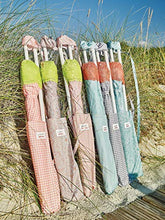 EZPELETA Ombrellone da spiaggia. Leggero e pieghevole in acciaio. 160cm. Protezione solare UPF 50+. Stampa fiori/quadri/righe. Include custodia/borsa. (quadri-Coral)
