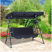 CTEJ Coperchio Superiore Sostitutivo Oscillante Tenda da Tenda da Tenda da Sole Battente Impermeabile Resistente Altalena Baldacchino Altalena,Nero,164 * 114 * 15cm