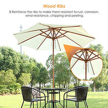 ERLAN Ombrellone da Giardino Ombrellone da 2,7m Ombrellone da Giardino Prato Deck, Ombrello da Tavolo da Mercato All'aperto con 8 Robuste Stecche e Palo di Legno, Beige (Size : Ø 2.7m/9ft)