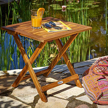 Deuba Tavolino Pieghevole richiudibile Legno Acacia Oliato 46x46x46cm Tavolo Campeggio Giardino Balcone Spiaggia Caffé