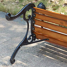 LXLH Panchina da Giardino Panche da Esterno Panchine da Giardino per terrazza, Panchina per carichi Pesanti con braccioli e Schienale, con Struttura in ghisa e doghe in Legno massello anticorrosi