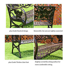 Panchine con schienale in alluminio pressofuso per esterni, panchine con braccioli, panchine per terrazze, decorazioni per la casa, sedili per parchi ricreativi, per portici / parchi / cortili