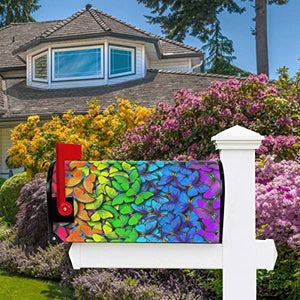 Arcobaleno Farfalla Morpho Colorato Casella Postale Copre Magnetico Giardino Cantiere Decorazione Casa Dimensioni Standard 53,3 cm x 45,7 cm