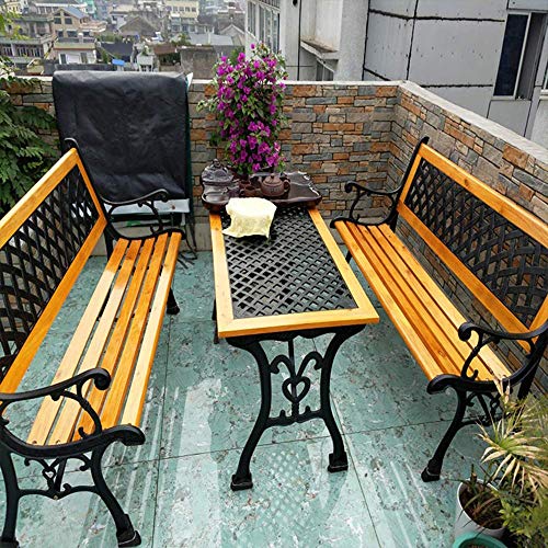LXLH Panca da Giardino Sgabello da Giardino Panchina da terrazza Parco da Giardino Tavolo per Il Tempo Libero Gruppo di sedie, con Barre di Schienale posti a Sedere in Metallo per Esterni, cortil