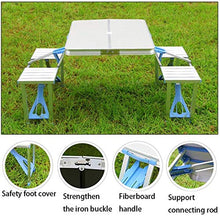 Tavolo da picnic all'aperto Tavolo da picnic in alluminio portatile tavolo pieghevole da campeggio da campeggio tavolo da giardino barbecue 4 sedie sgabello tavolo pieghevole portatile Bbq Party Table