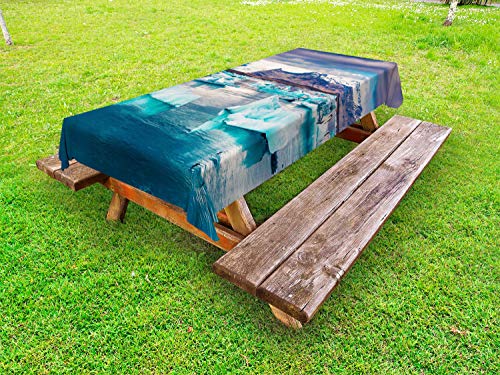 ABAKUHAUS Islanda Tovaglia da Esterno, Jokulsarlon Laguna glaciale, Tovaglia da Picnic Lavabile Decorativa, 145 cm x 265 cm, Multicolore