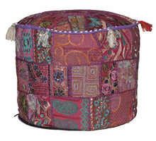 Rajasthali Indiana Traditional Home Decorativo ottomano a Mano e Patchwork poggiapiedi Piano Cuscino, 46 x 33 cm