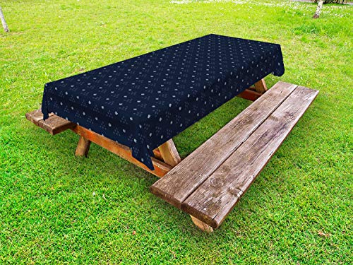 ABAKUHAUS Astratto Tovaglia da Esterno, Erba Come Motivi Monotono, Tovaglia da Picnic Lavabile Decorativa, 145 cm x 210 cm, Pallido Turchese e Blu Scuro