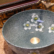 WEHOLY Lavabo in Resina Lavabo Rotondo da Incasso Ovale in Pietra Naturale Lavabo Rotondo retrò Creativo Jingdezhen Ceramica Hotel Lavabo antispruzzo