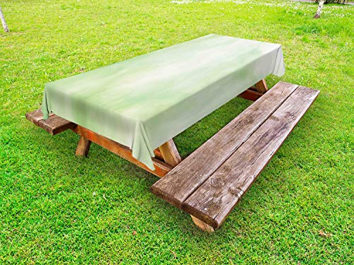 ABAKUHAUS Arte Astratta Tovaglia da Esterno, verdastro Fumo, Tovaglia da Picnic Lavabile Decorativa, 145 cm x 265 cm, Verde Verde