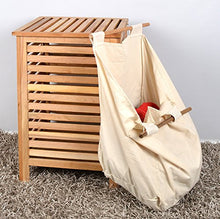 ts-ideen Cesto del bucato/Cofano per raccogliamento del bucato Ð Legno Massiccio di Noce Ð 66 cm Altezza