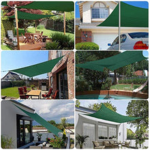 FLOFIA Vela Ombreggiante 4x3m Tenda a Vela Ombreggiante Rettangolare Protettiva dal Sole Anti Raggi UV Vela Parasole Impermeabile per Giardino Balcone Esterno con Kit di Installazione Verde Scuro