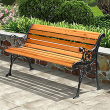 Doghe In Legno Panca da Terrazza da Giardino,Panchina da Esterno Con Schienale E Braccioli,Struttura In Ghisa E Sedile Decorativo In Legno Massello Anticorrosivo,Per Portici, Panchine D'ingresso
