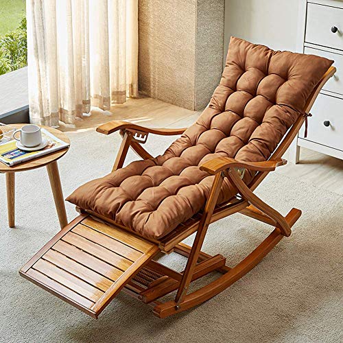 Iyom Zero Gravity, Sedie a Sdraio, Sedia da Campeggio, Lettino Prendisole, Sedia a Dondolo Pieghevole in Legno Balcone Sedia con Schienale Regolabile in bambù con poggiatesta e Massaggio ai Piedi
