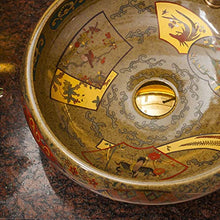 lilili Lavabo da Appoggio Lavabo da Appoggio in Ceramica Lavabo Tondo Retro Bagno Lavabo for Hotel Scultura Antica 41x41x15cm (Color : No Accessories)
