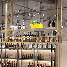 Portabottiglie in ferro battuto per vino, portabottiglie da appendere con mensola, appendiabiti da bar, facile da installare/d'oro / 120 * 30 * 80cm