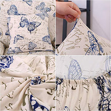 Enhome Copridivano Universale Elasticizzato 1 2 3 4 Posti,Fodere Copridivani Sofa Protettore Copertura Antipolvere Lavabile Coprisofà Foderadivano per Gatto Cani (Blu Farfalla,3 Posti)