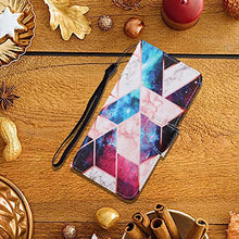 TYWZ Flip Custodia per Xiaomi Poco X3 NFC,PU Pelle Cover con Modello Cavalletto Case Antiurto con Slot Scheda Chiusura Magnetica-Rombo Marmo