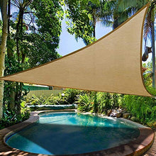 Tenda parasole triangolare, beige su entrambi i lati, parasole a baldacchino, blocco UV per patio giardino, esterno Backyard, (da 2 a 5 m)