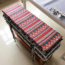 Lovemorebuy - Cuscino per panca lunga con lacci di fissaggio, cuscino per panca da giardino, 2 o 3 posti, materasso di ricambio per interni ed esterni, lavabile (87 x 28 x 4 cm, D)