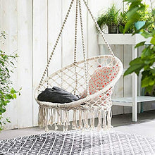 DNNAL Altalena per Sedia Amaca, Sedia sospesa con Amaca in Corda di Cotone Sedia sospesa Rotonda squisita da Sogno per Interni, Esterni, Patio, Ponte, Giardino