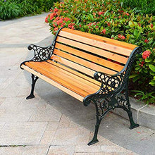 Doghe In Legno Panca da Terrazza da Giardino,Panchina da Esterno Con Schienale E Braccioli,Struttura In Ghisa E Sedile Decorativo In Legno Massello Anticorrosivo,Per Portici, Panchine D'ingresso